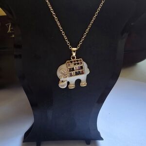 Gold Elephant Pendant Necklace